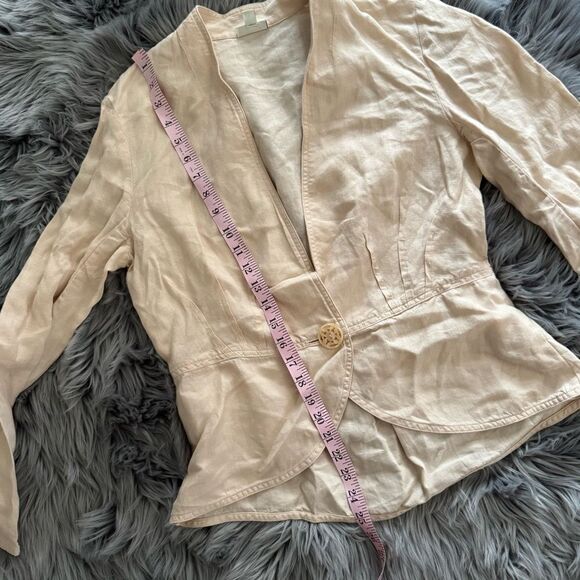 J Jill Cream Blazer with Wrap-Style Front and Fitted Design - Picture 8 of 9